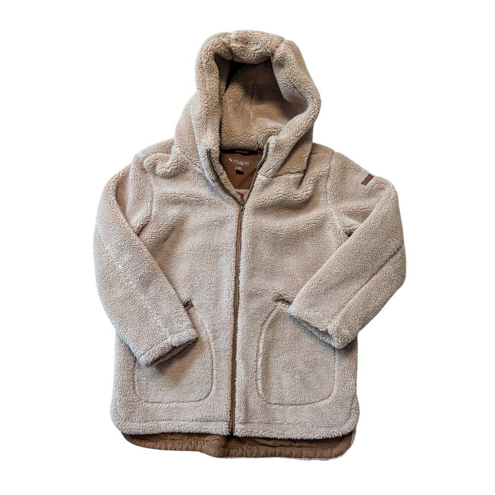 Koolaburra by UGG Women’s Beige Sherpa Hooded Full Zip Fleece Jacket Size Large